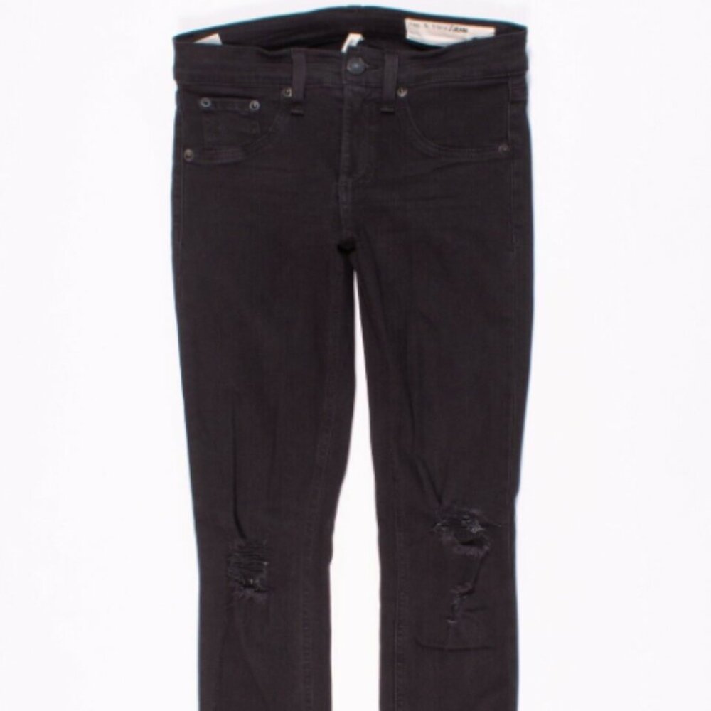 Rag & Bone / Jean Skinny Jeans 25 Col. Night W Distressed